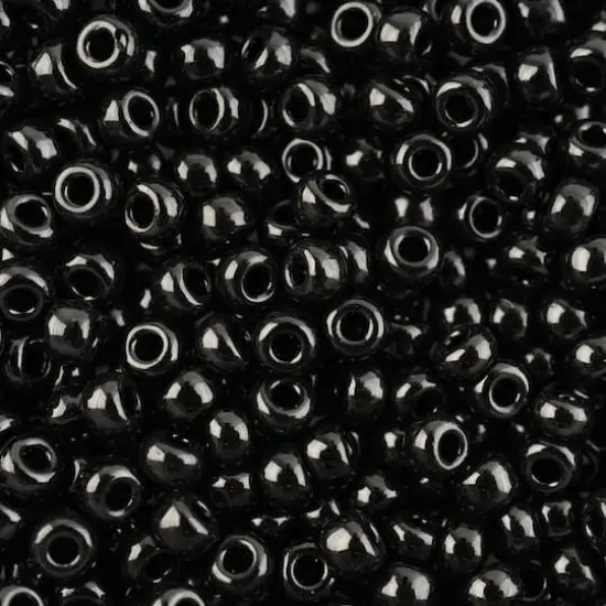 John Bead 8/0 Miyuki Glass Seed Beads, 12g Black Opaque {1}