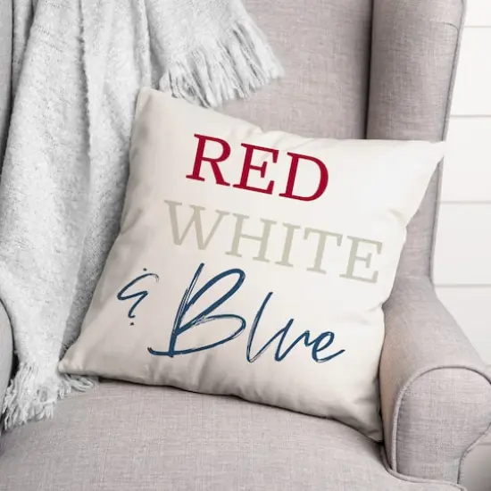 Red, White & Blue Throw Pillow {4}
