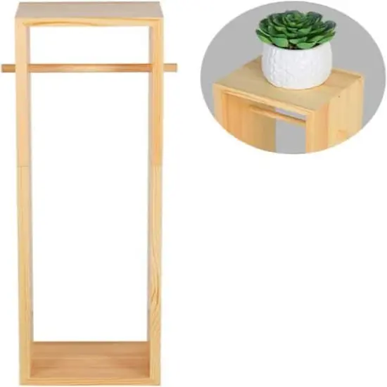 Natural Brown Wood Toilet Paper Holder with 6 Rolls Storage {4}