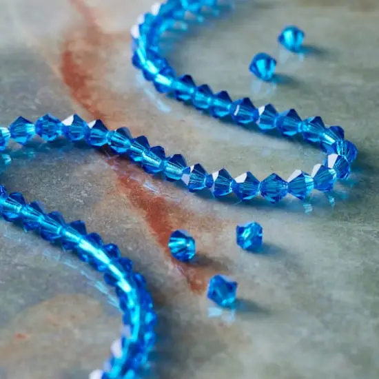 Preciosa Glass Crystal Bicone Beads, 4mm by Bead Landing&trade; Capri Blue {3}
