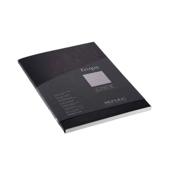 Fabriano&reg; EcoQua Plus A4 Lined Glue-Bound Notebook Black {6}