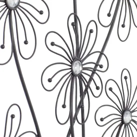 40" Black Modern Floral Metal Wall D&eacute;cor {5}
