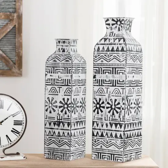 Glitzhome&reg; Textured Metal Boho Vase Set {4}