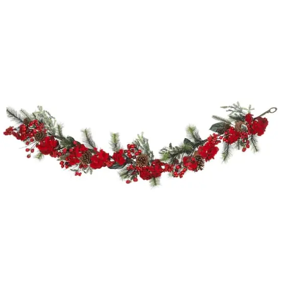 6ft. Red & Green Hydrangea Garland {1}