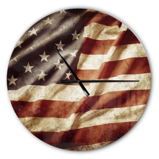 Designart American Flag Wall Clock {1}
