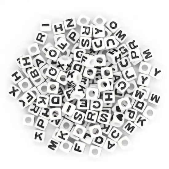 Black & White Alphabet Beads by Creatology&trade;, 6.5mm {3}
