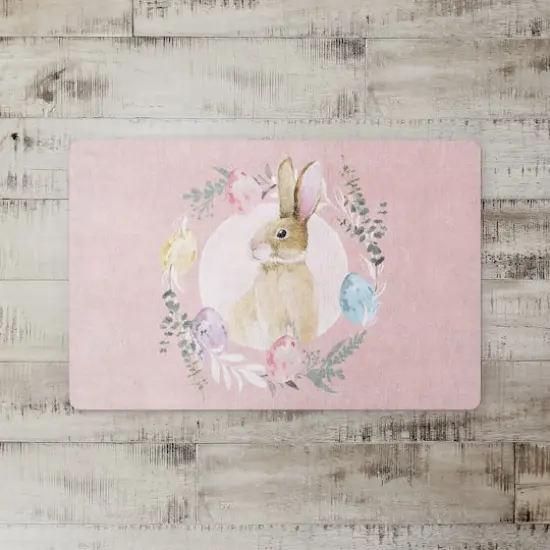 Rabbit Easter Wreath 18" x 27" Floor Mat {3}