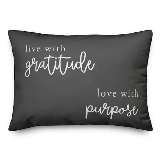 Live WIth Gratitude Love With Purpose 20" x 14" Throw Pillow {1}