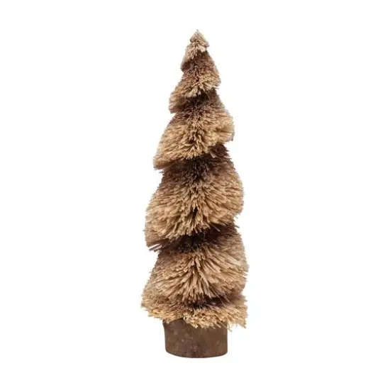 Hello Honey® 21" Natural & Brown Color Raffia Tree with Glitter & Wood Base {1}