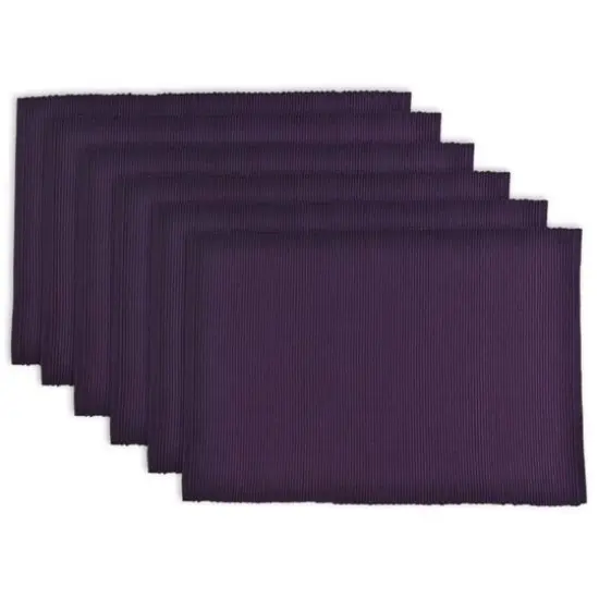 DII&reg; Ribbed Cotton Placemats, 6ct. Eggplant {1}