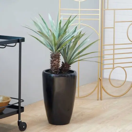 37" Black Contemporary Floral & Botanical Artificial Foliage {8}