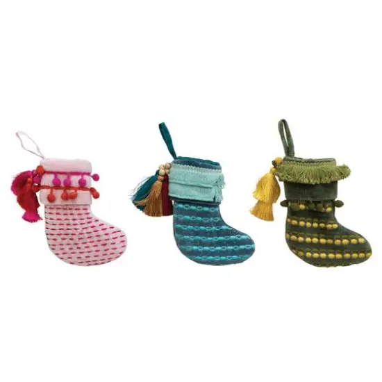 Hello Honey&reg; Cotton Velvet Stocking Ornaments Set {1}