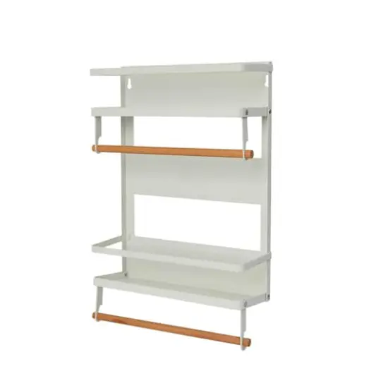 Household Essentials Metal Organizer with Paper Towel Holder White {1}