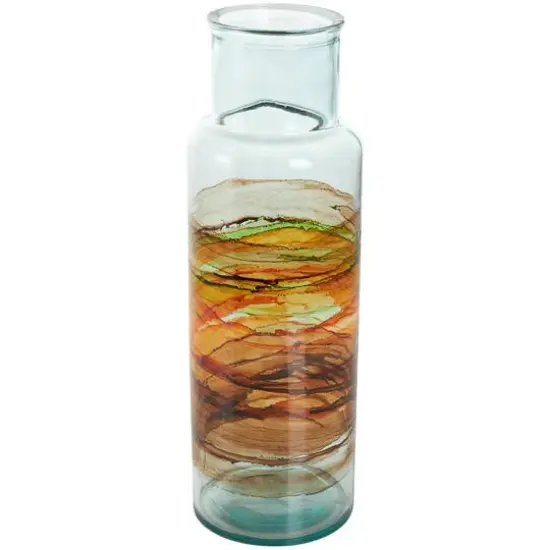 18" Multicolor Swirl Glass Vase {1}
