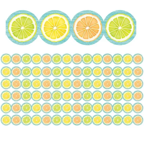 Teacher Created Resources Lemon Zest Citrus Slices Wide Die Cut Trim, 210ft. {1}