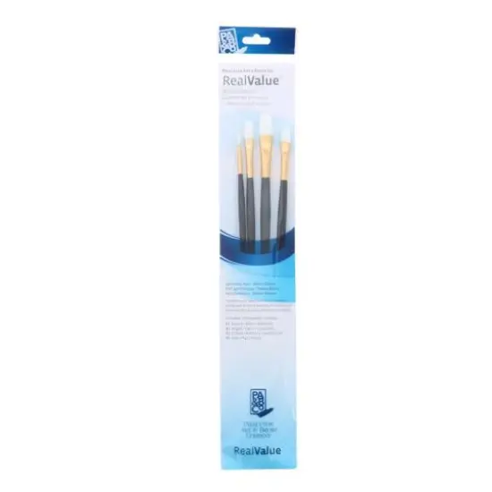 Princeton&trade; RealValue&trade; White Synthetic Taklon 4 Piece Brush Set {1}