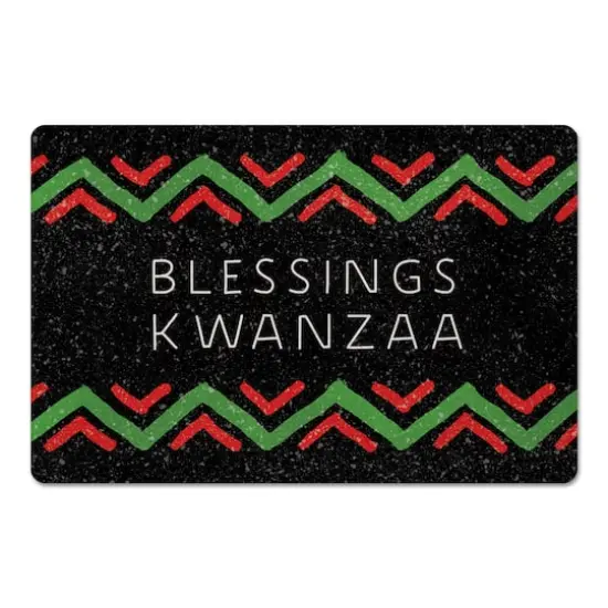 Blessings Kwanzaa Splatter Floor Mat {1}