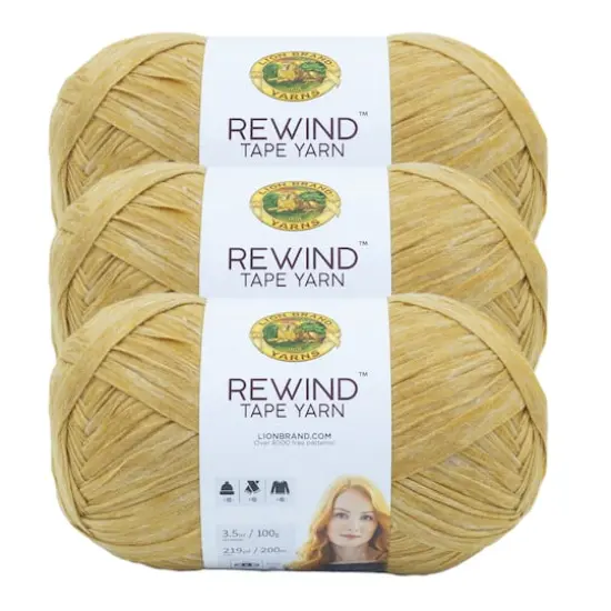 3 Pack Lion Brand&reg; Rewind&trade; Tape Yarn Citronella {1}