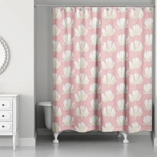 Pink Floral Pattern 71" x 74" Shower Curtain {3}
