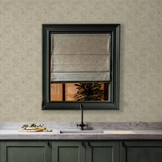 Tommy Bahama Zebra Leaf Peel & Stick Wallpaper Linen {6}