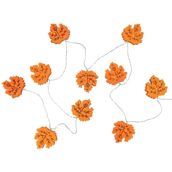 5.5ft. Orange 10ct. LED Leaves Fall Harvest Fairy Lights {1}
