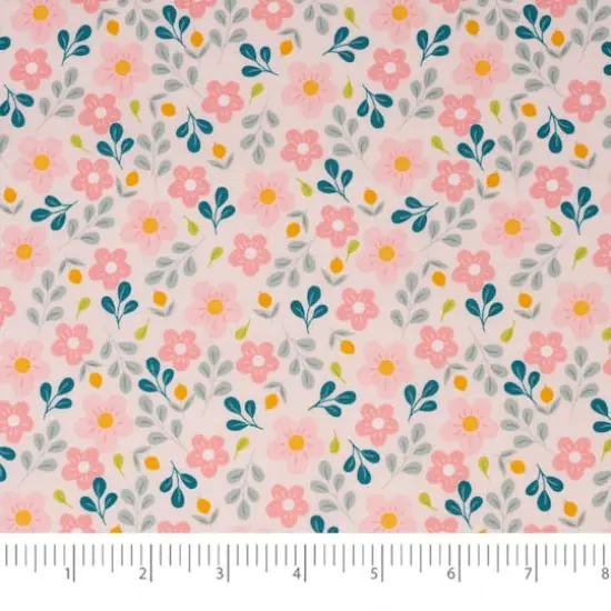 SINGER Delicate Floral Pink Cotton Fabric {3}