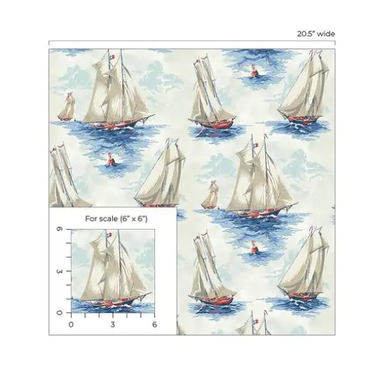 Surface Style Set Sail Peel & Stick Wallpaper Atlantic {7}