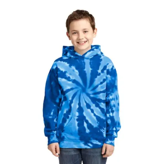 Port & Company&reg; Youth Tie-Dye Pullover Hooded Sweatshirt Royal {4}