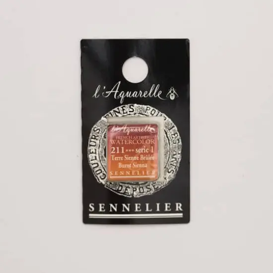 Sennelier French Artists' Watercolor Paint, Half Pan 211 Burnt Sienna {1}