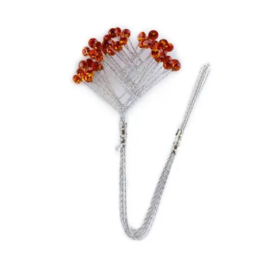 JAM Paper Rinestone Quintet, 12ct. Orange with Silver Stem {1}