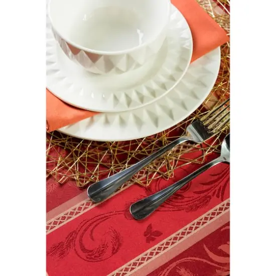 DII&reg; 70" Harvest Wheat Jacquard Round Tablecloth {4}