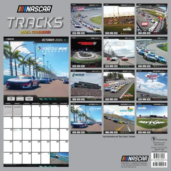 TF Publishing 2024 NASCAR Tracks Wall Calendar {3}