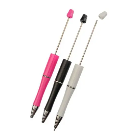 John Bead Super Cute Fuchsia, Black & White 3-Piece Beadable Pen Kit {1}