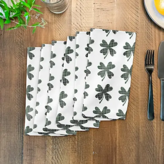 Plaid Green Shamrock Pattern 10" x 10" Cotton Twill Napkin {4}