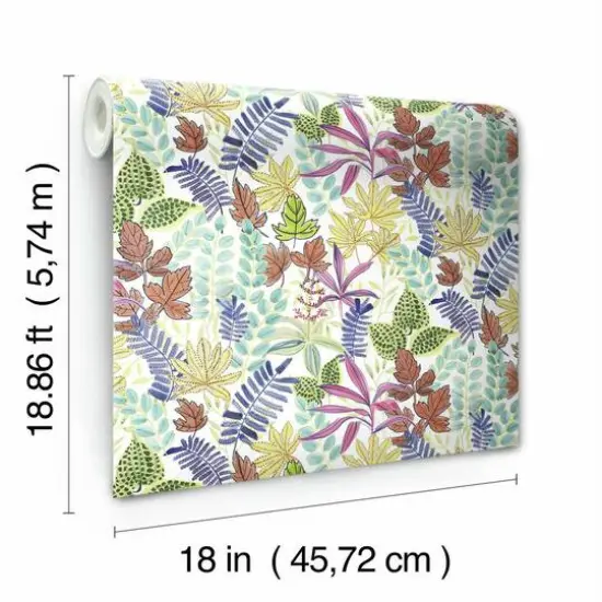 RoomMates Watercolor Tropics Peel & Stick Wallpaper White/Purple {8}