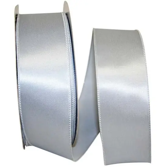 JAM Paper 2.5" x 50yd. Wired Satin Ribbon Silver {1}