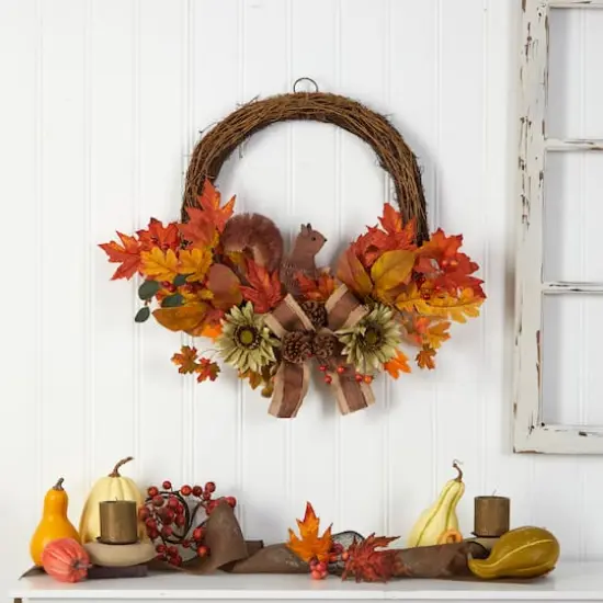 26" Fall Harvest with Bunny Autumn Wreath {5}