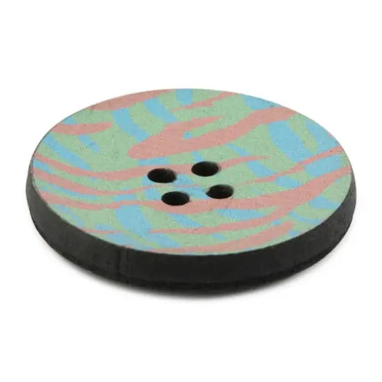 Dritz&reg; 30mm Multicolor Print Recycled Leather Round Button, 3ct. {3}