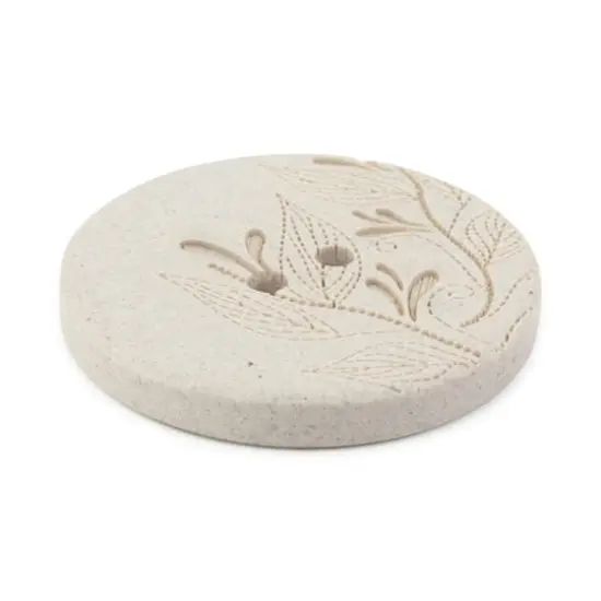 Dritz&reg; 28mm Light Gray Recycled Hemp Round Floral Button, 3ct. {3}