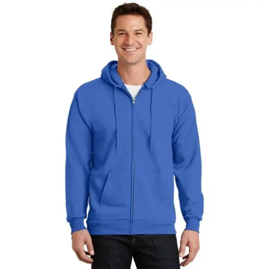 Port & Company&reg; Essential Fleece Full-Zip Hooded Sweatshirt Royal {3}