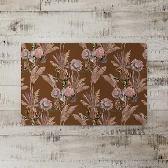 Protea Blooms Floor Mat Rust {3}