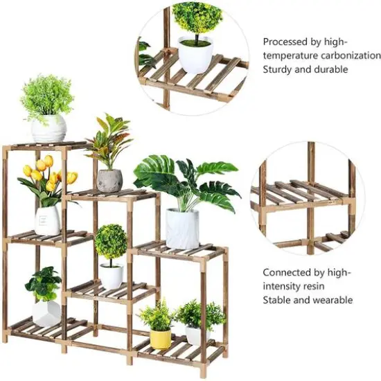 NEX&trade; 3 Tier Weekday Ladder Garden Plant Rack {4}