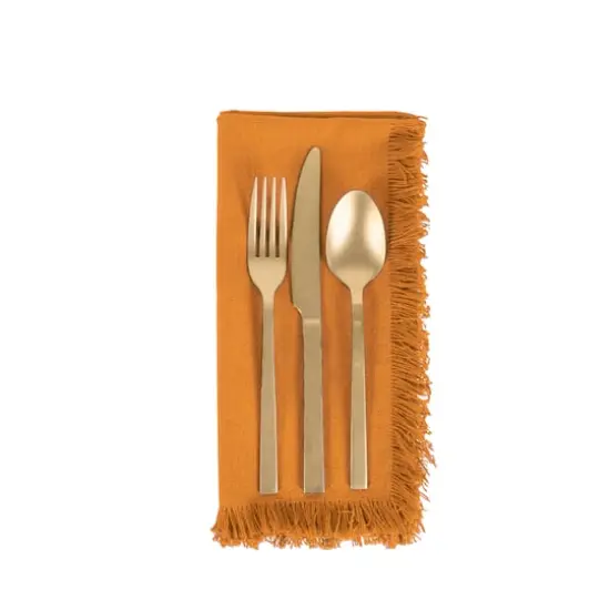 DII&reg; Solid Heavyweight Fringed Napkins, 6ct. Pumpkin Spice {5}