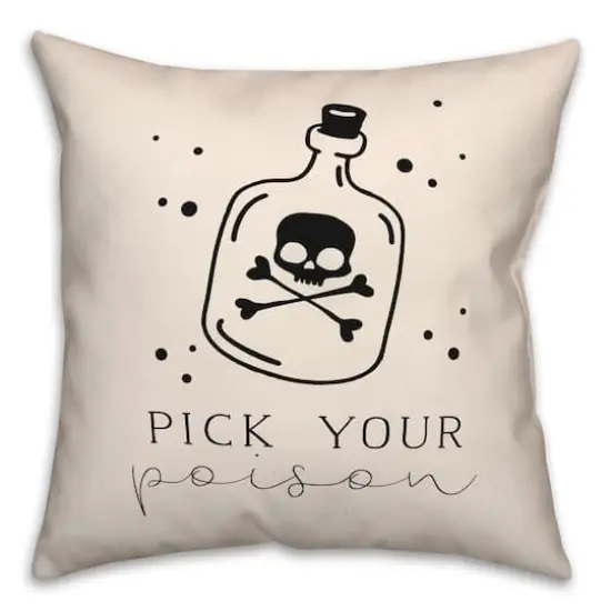Pick Your Poison Bottle Throw Pillow {1}