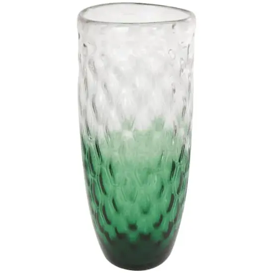24" Green Ombre Handmade Glass Vase {8}