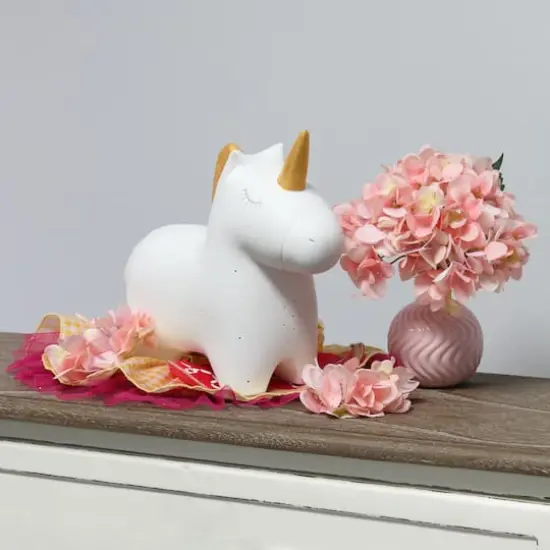 Simple Designs Porcelain Unicorn Shaped Table Lamp {5}