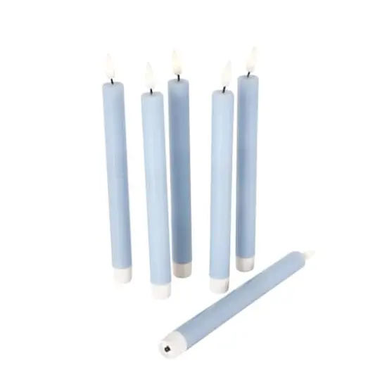 10" Flameless Wax Candles with Remote Control, 6ct. Light Blue {4}