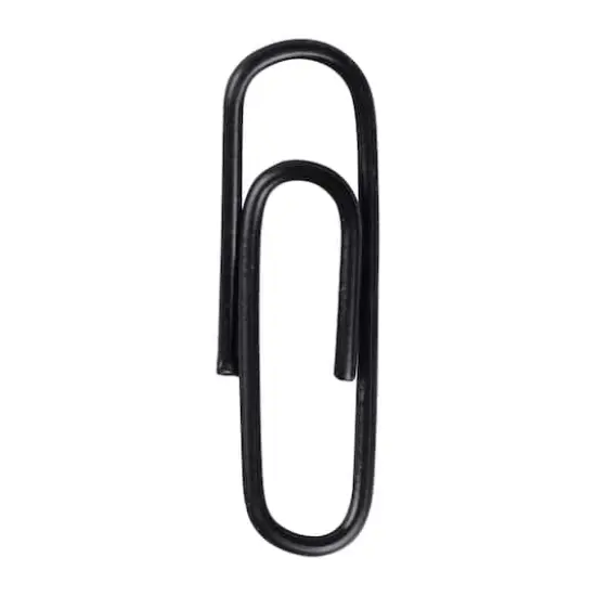 JAM Paper 1" Colorful Standard Paper Clips, 2 Packs of 100 Black {5}