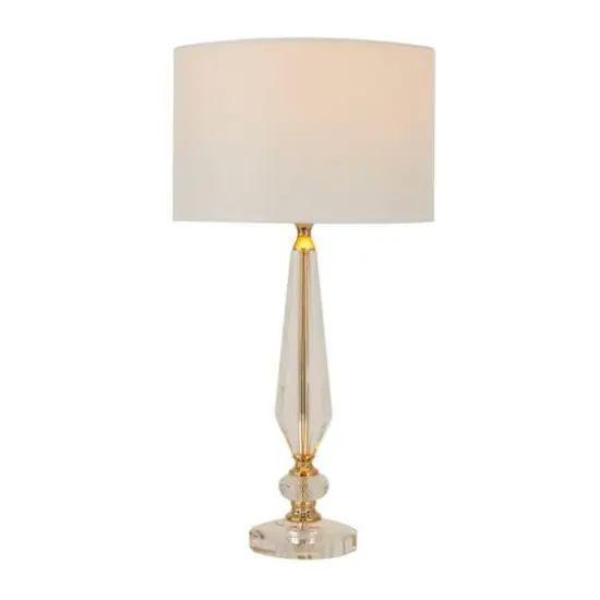 White Linen Traditional Buffet Lamp, 27" x 14" x 14" {1}