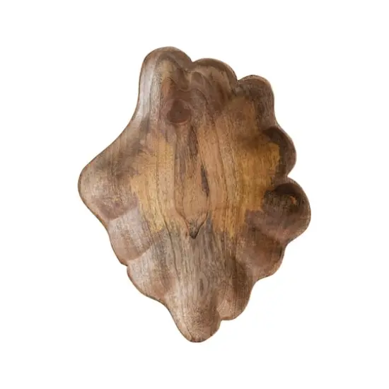 Hello Honey&reg; 12.25" Natural Hand-Carved Scalloped Mango Wood Serving Platter {1}